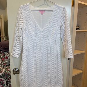 Lilly Pulitzer White Long Sleeve Knit Dress